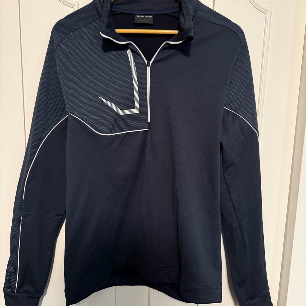 Galvin green Navy Blue Zip Up Sweater